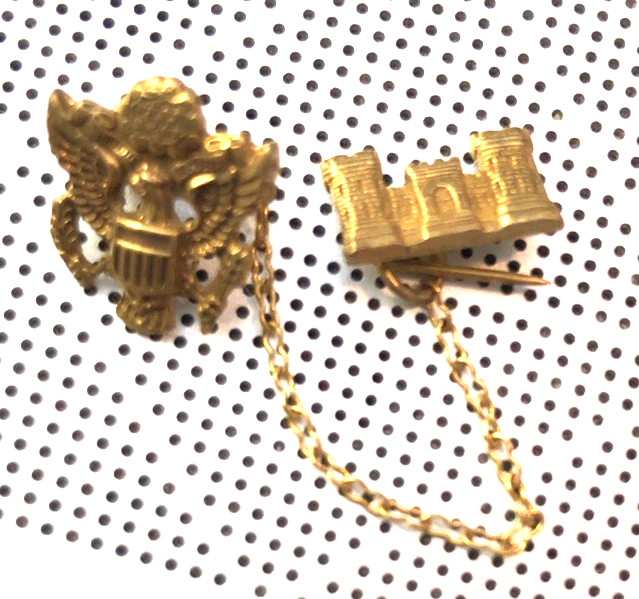 WWII Sweetheart US Army Air Corps Engineers gold tone Pin