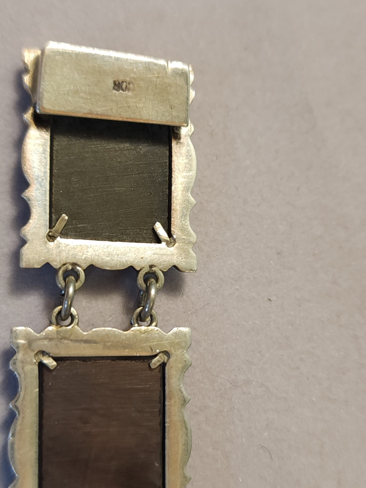 Vtg 30s 800 Silver Italy hand-Carved Cameo Bracelet 7 Greek Gods Days Week