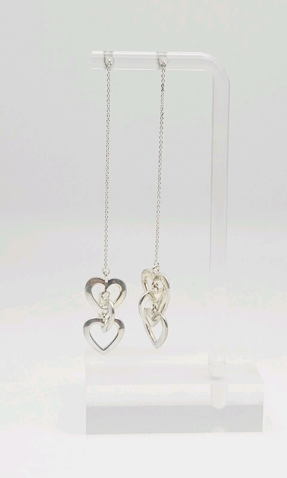 Joseph Esposito ESPO Sterling Silver Cascading Hearts Threader Dangle Earrings