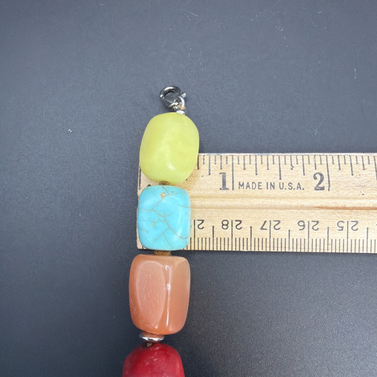 Vintage Multi-Gemstone Chunky Statement Necklace – Red Coral, Lapis Turquoise 22