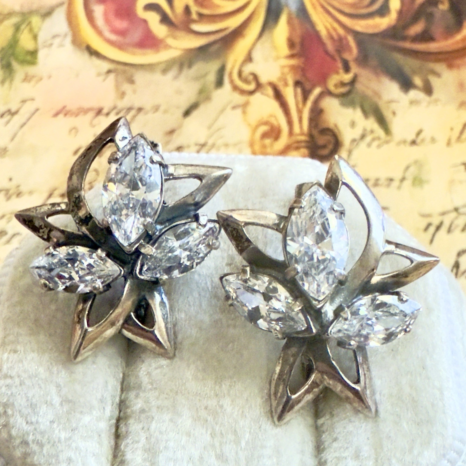 Superb 925 Sterling Silver & Gemstone Earrings – Vintage East European -#1881
