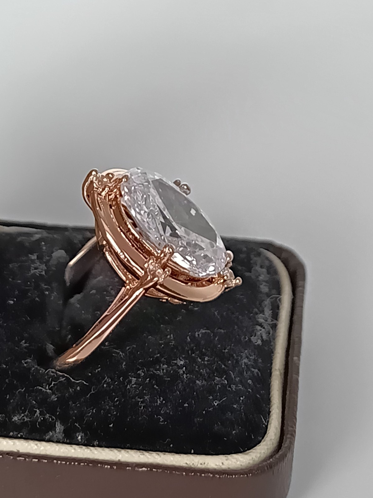 Vintage 1990-s 14 Ct Rolled Gold Zircon Ring Size UK R US 8 1/2 – Hallmarked!