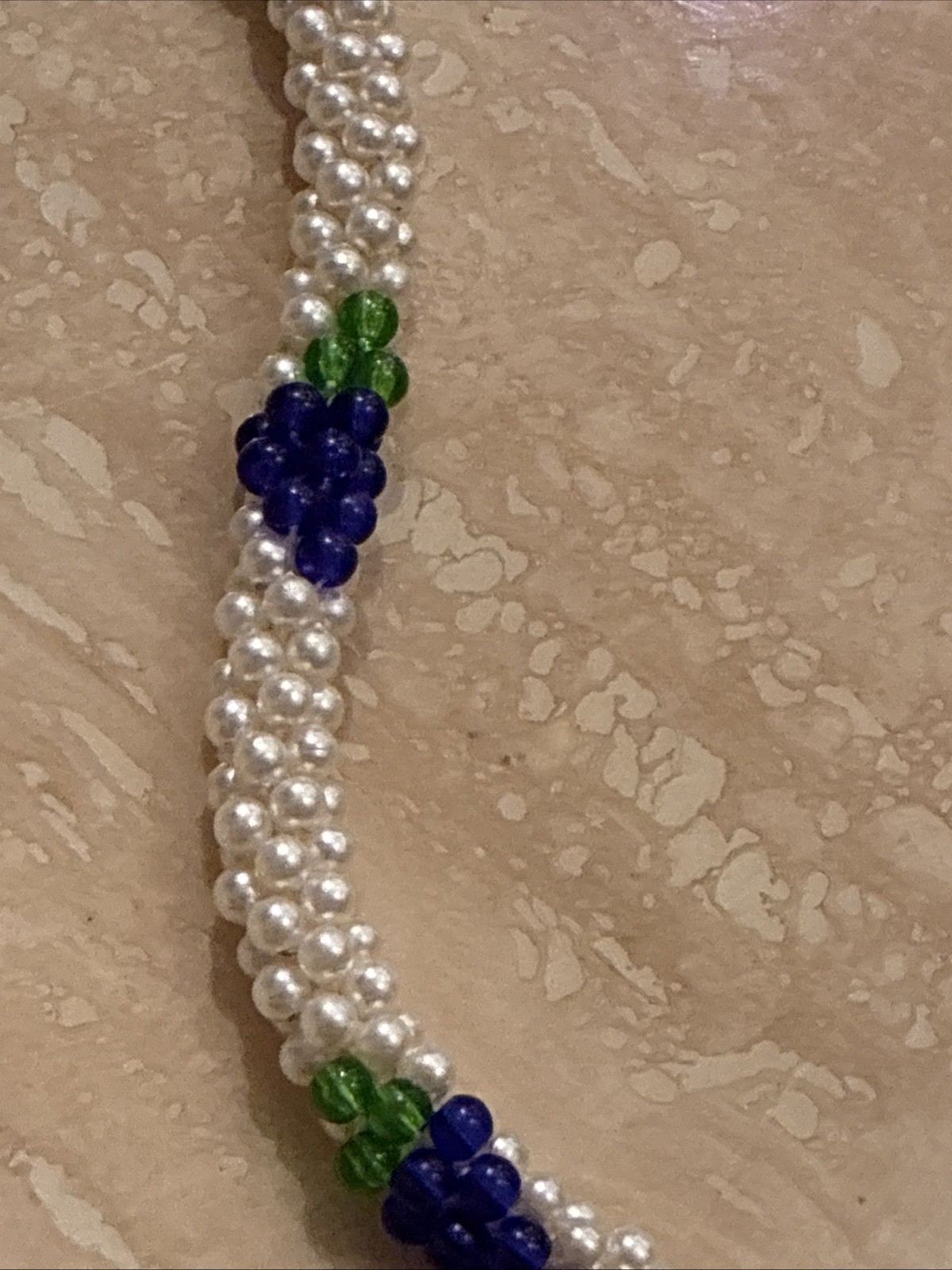 Vintage Faux Seed Pearl Grape Cluster Woven Rope Necklace Clasp Signed Germany