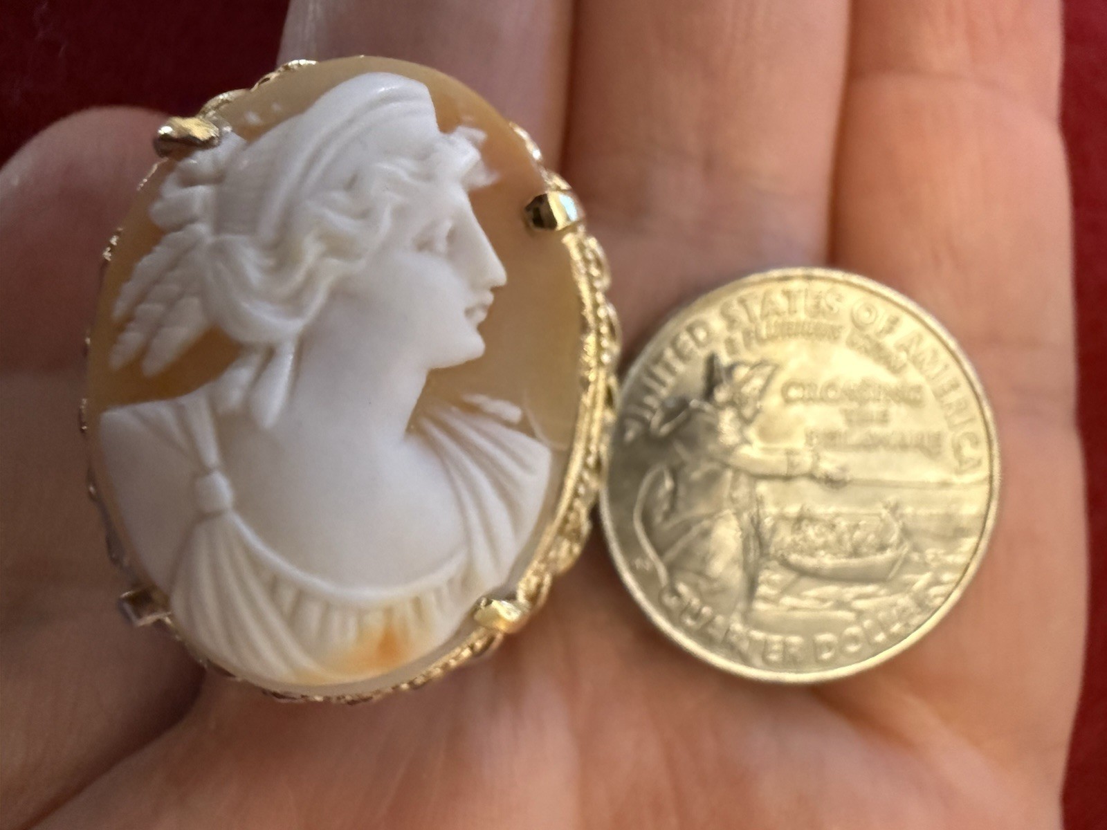14K Gold Large Cameo Ring Classical Profile Antique c. Late 19th Century ~ 12.3g