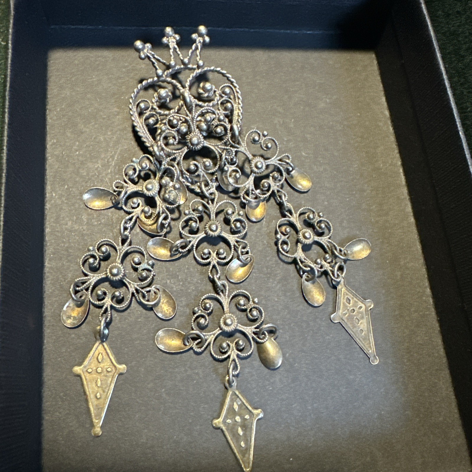 Vintage Sylvsmidja of Voss Norway 830 Silver Crown Heart Wedding Brooch
