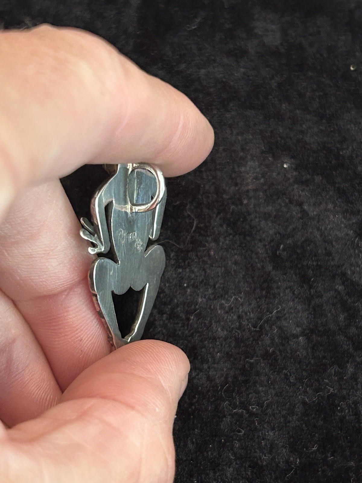 Sterling Silver Tree Frog Pendant 7.6 Grams 1.5 Inches Tall Vintage Jewelry
