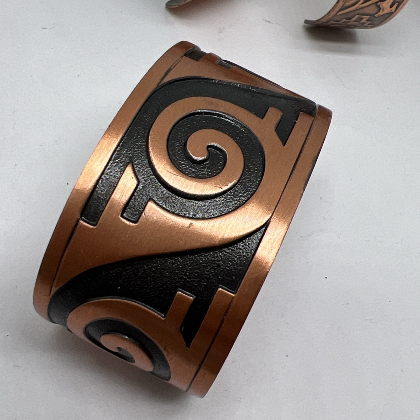 Lot Of 5 Vintage Signed Solid Copper Cuff Bracelet (8457)