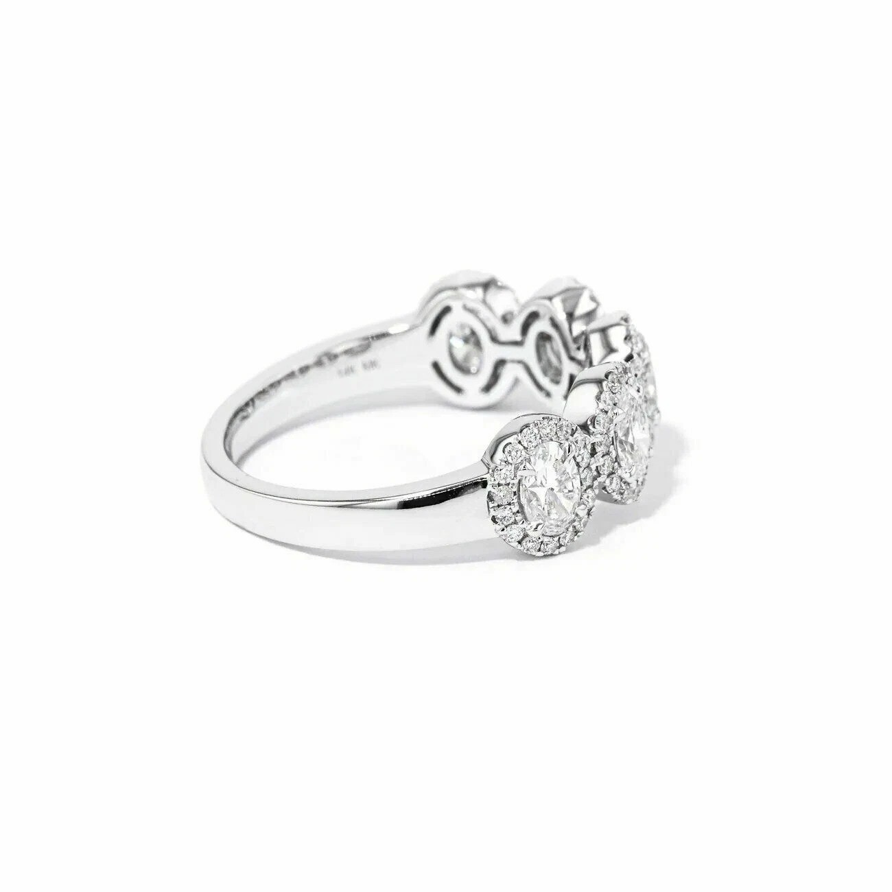 1.36CT Oval Cut Lab Created Diamond Wedding Bridal 14Ct White Gold Finish Ring