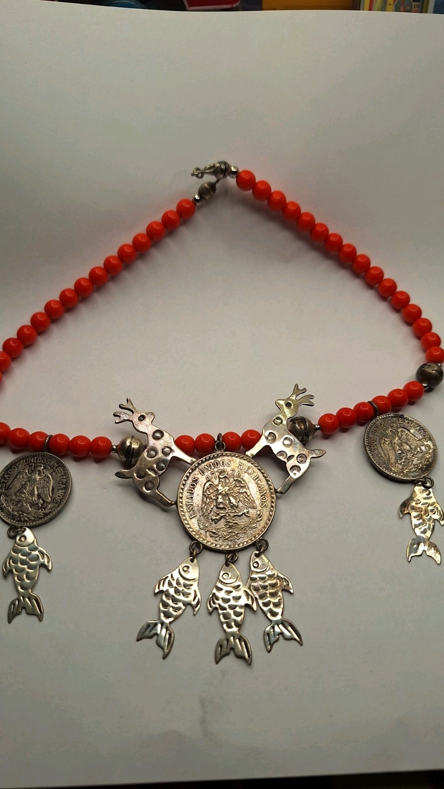 Guatemalan Chachal Necklace Pendant Antique Sterling Silver Coin Pendant