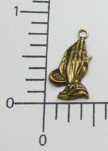 36503 2 Pc Brass Oxidized Praying Hands Jewelry Finding Charm