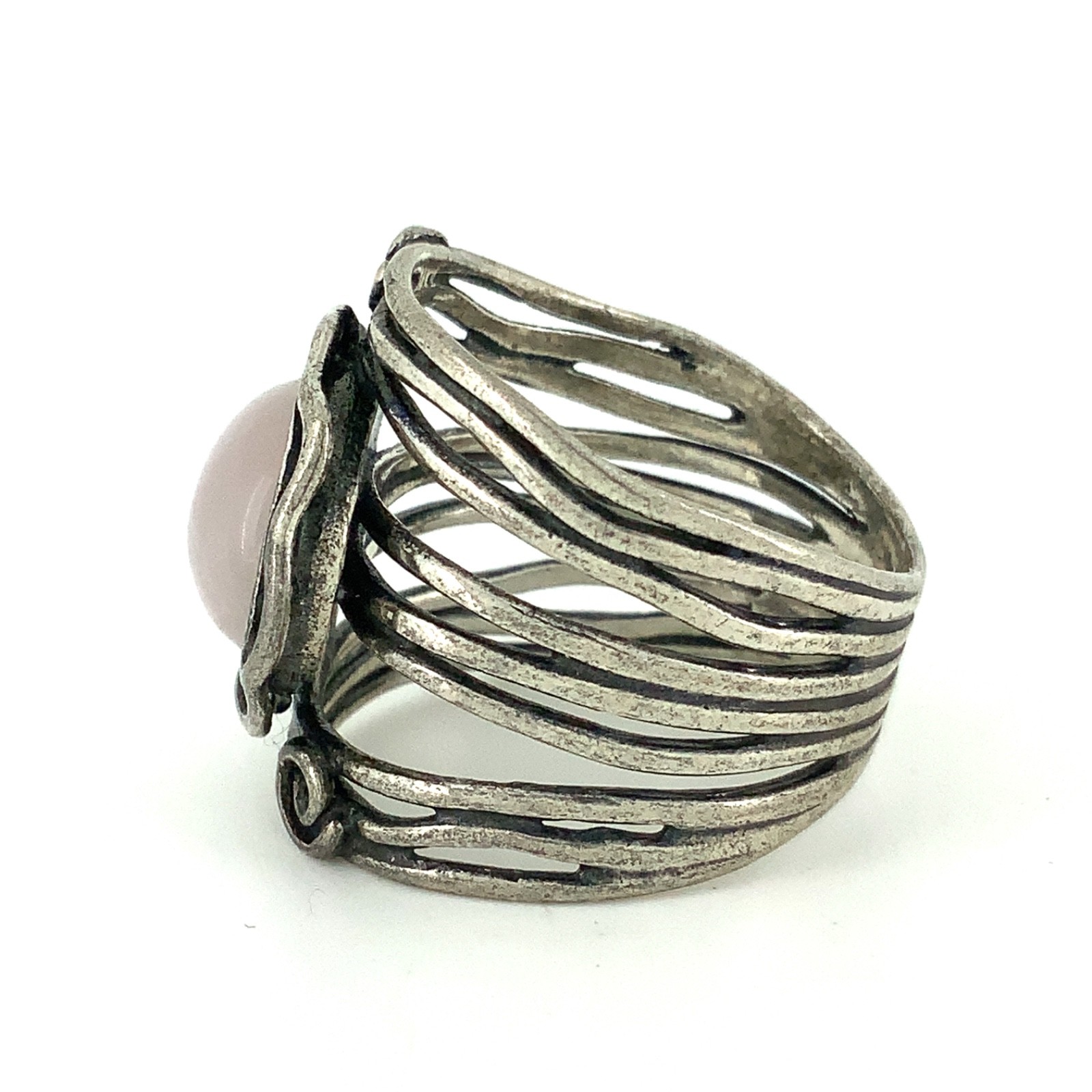 Didae Vintage White Jade, Sterling Silver Ring Sz. 8.25