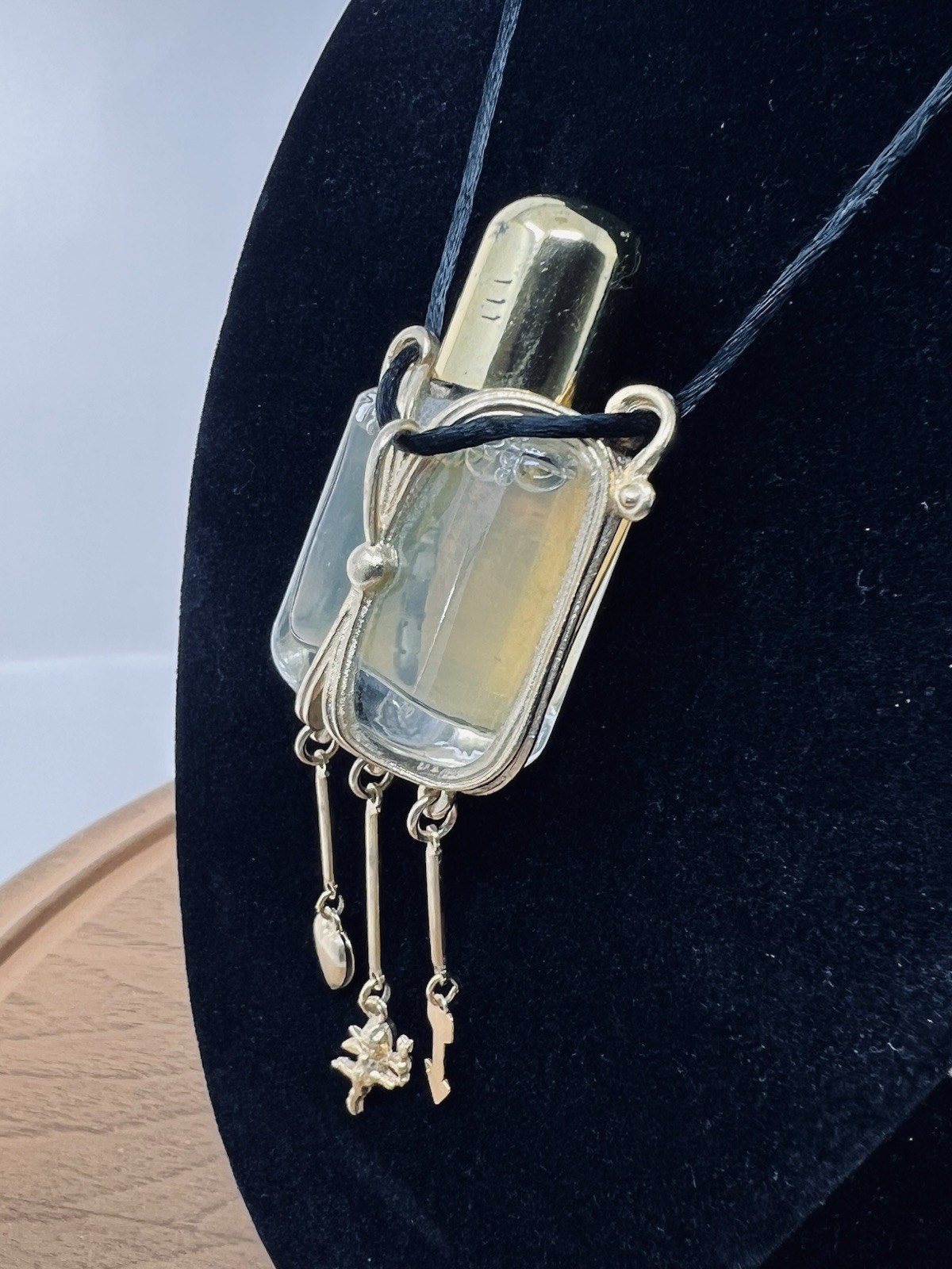Luca Razza Wearable Bubble Bottle Pendant Necklace Cupid Heart Arrow Glass Vial
