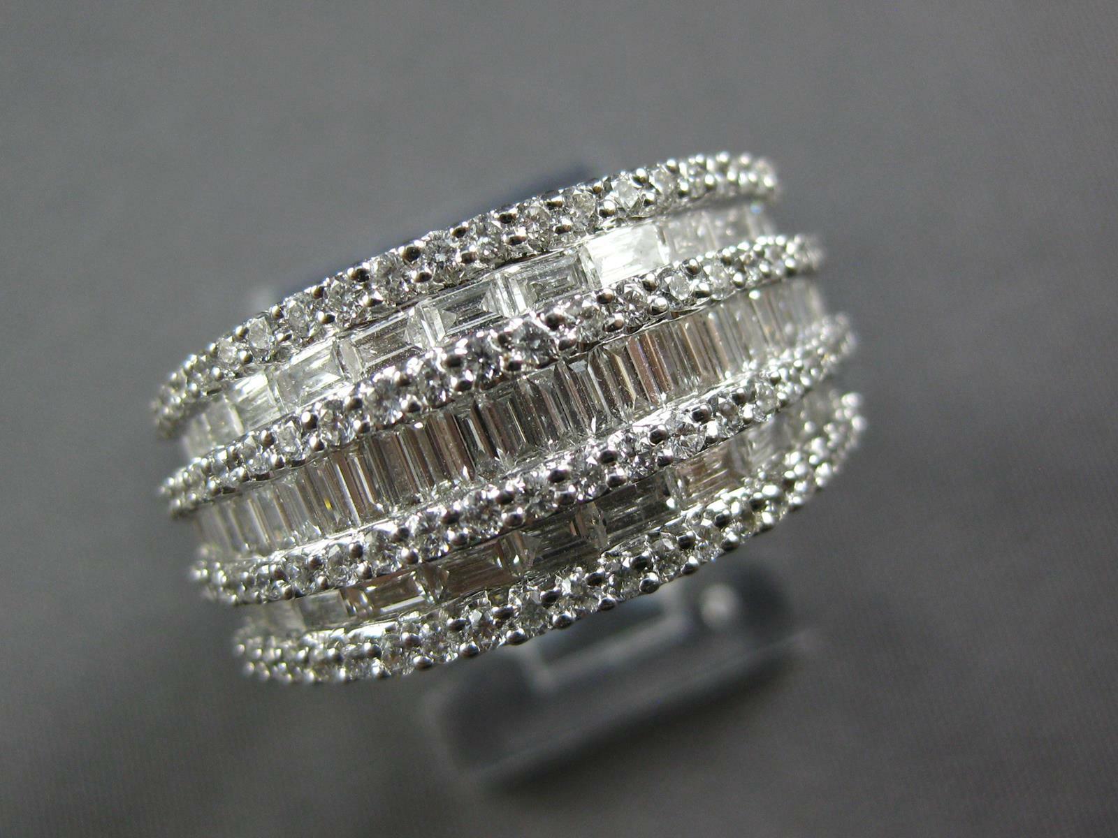 LARGE 2.56CT DIAMOND 18KT WHITE GOLD MULTI ROW ROUND & BAGUETTE ANNIVERSARY RING