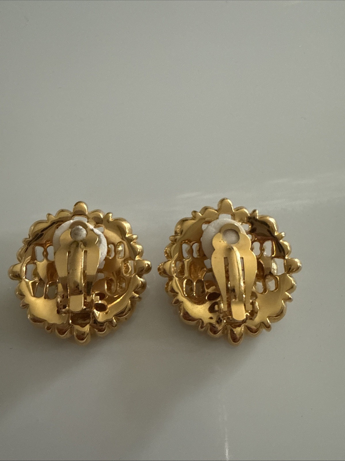 Swarovski Bezel Set Crystal Rhinestone Domed Button Clip Earrings