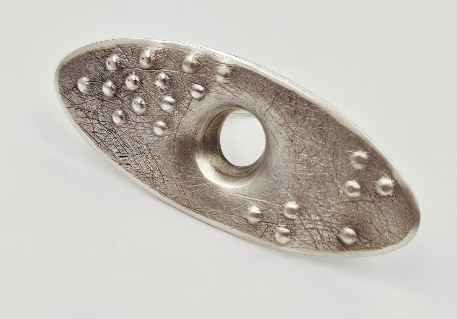 Superb Designer Signed RG Sterling Textured Face Modernist Statement Ring