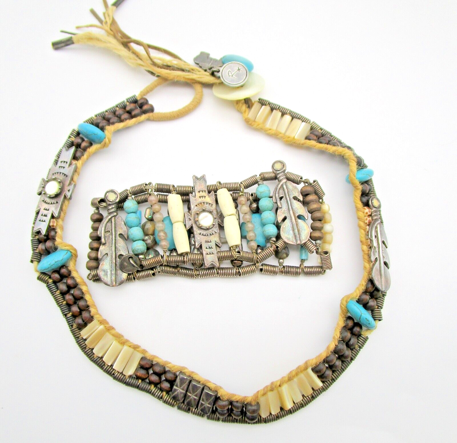Reminiscence Paris Necklace Bracelet Set Southwest Indian Western Beaded Vintage