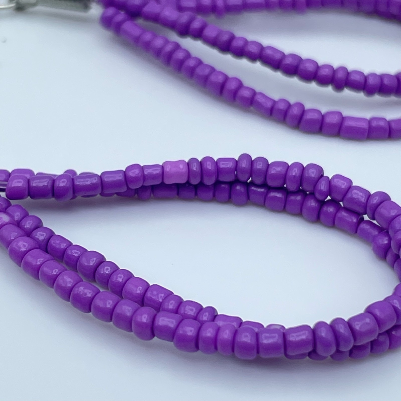Vintage 90s Purple Seed Bead Dangle Earrings Boho Multi Strand Teardrop Fashion