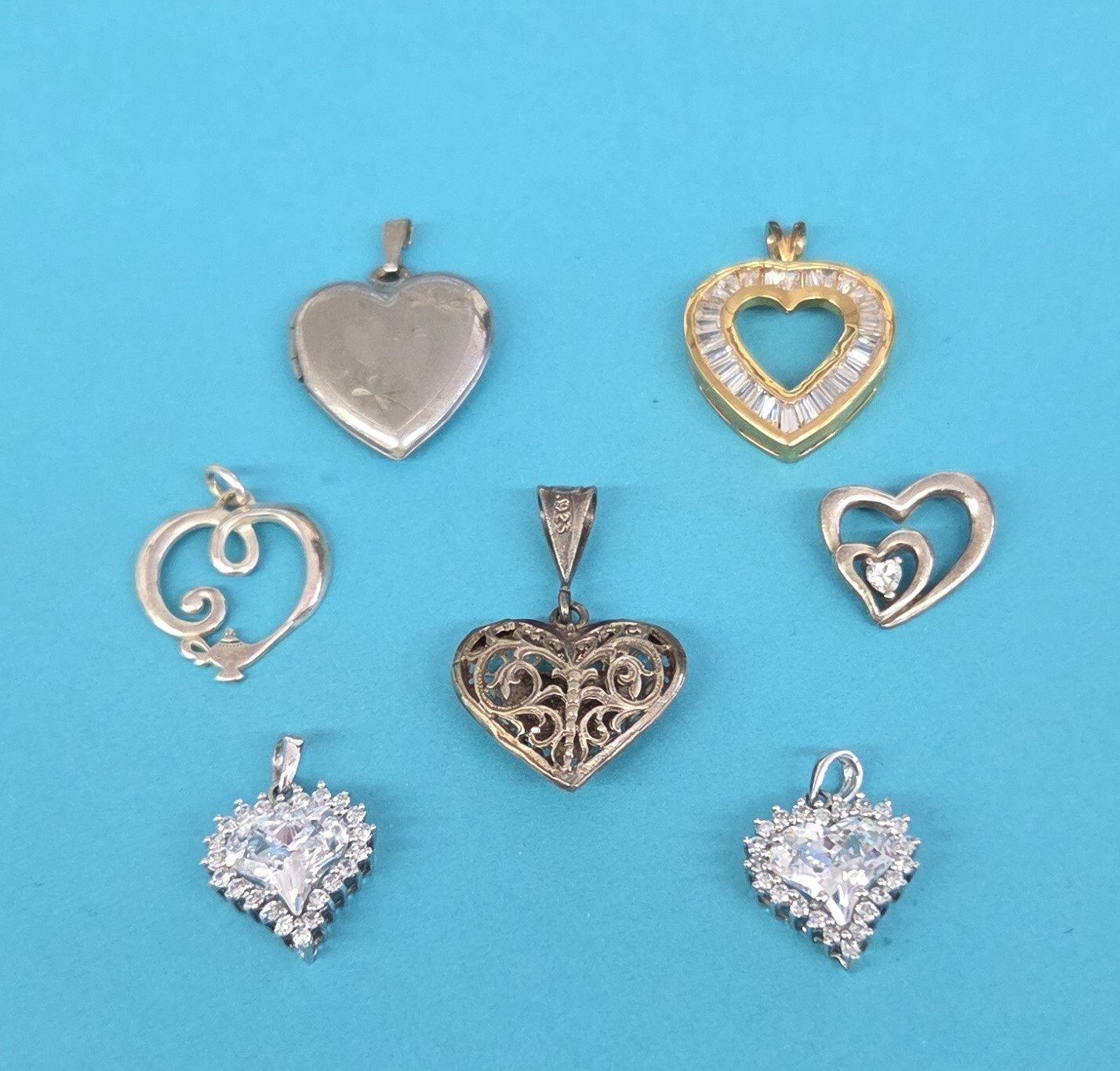 Sterling Silver Heart Shape Design Variety Fashion Charms / Pendants / Locket