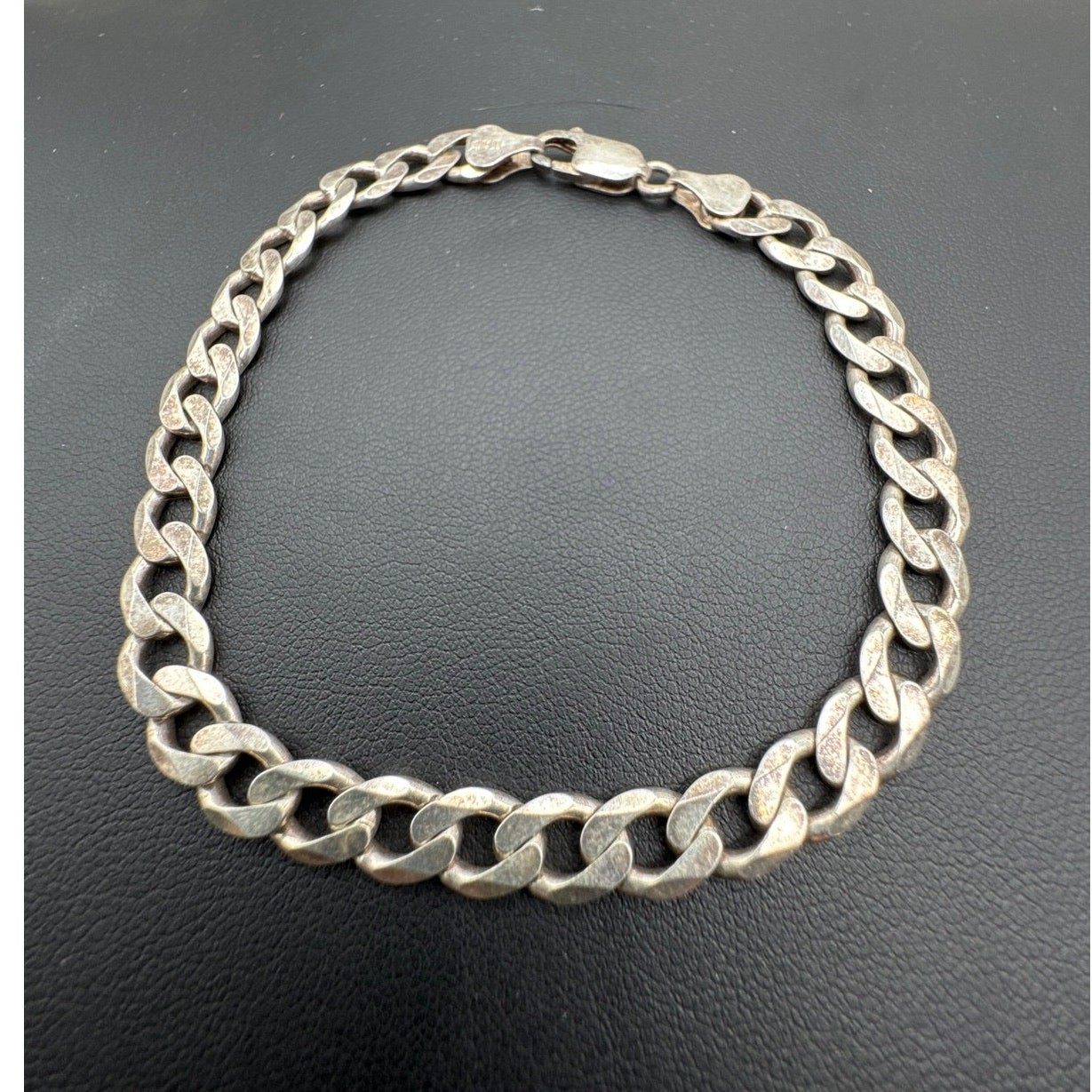 Vintage BS Italy 925 Sterling Silver Cuban Curb Link Bracelet 8″ 6.7mm 13 grams