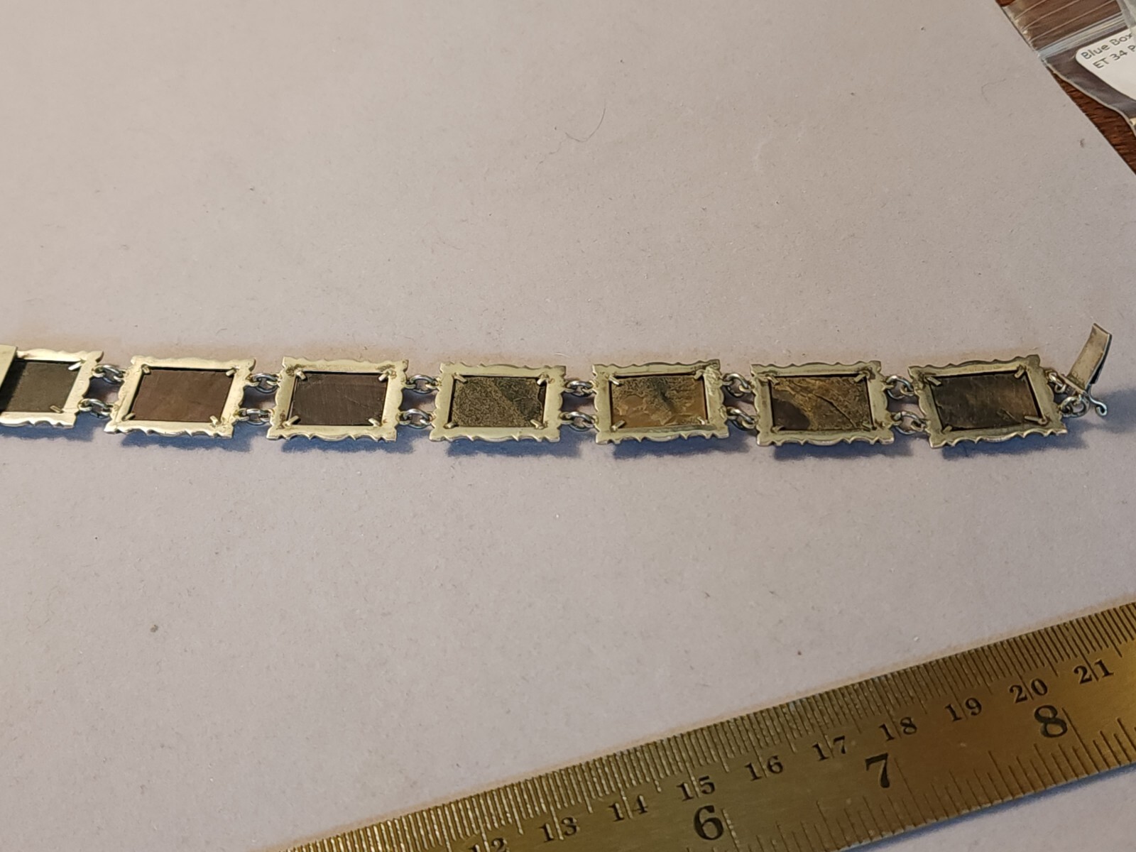 Vtg 30s 800 Silver Italy hand-Carved Cameo Bracelet 7 Greek Gods Days Week