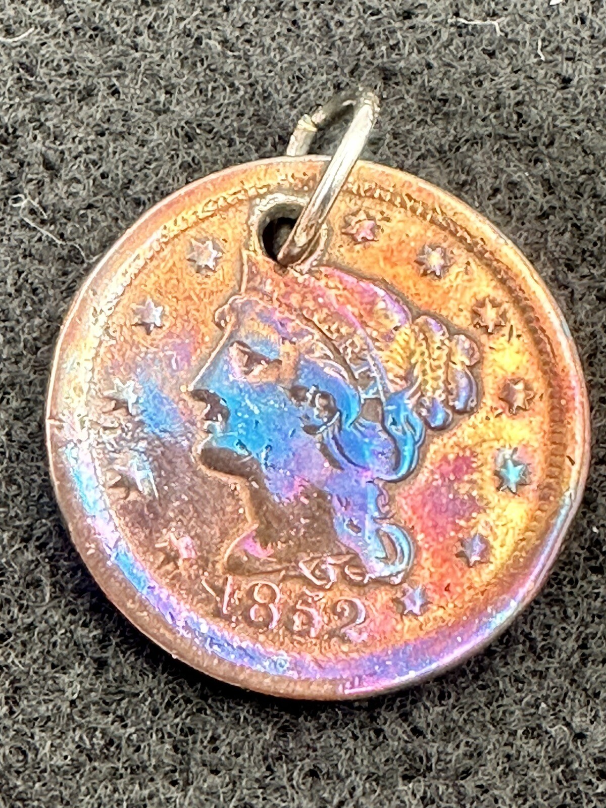 1852 United States One Cent Coin Pendant