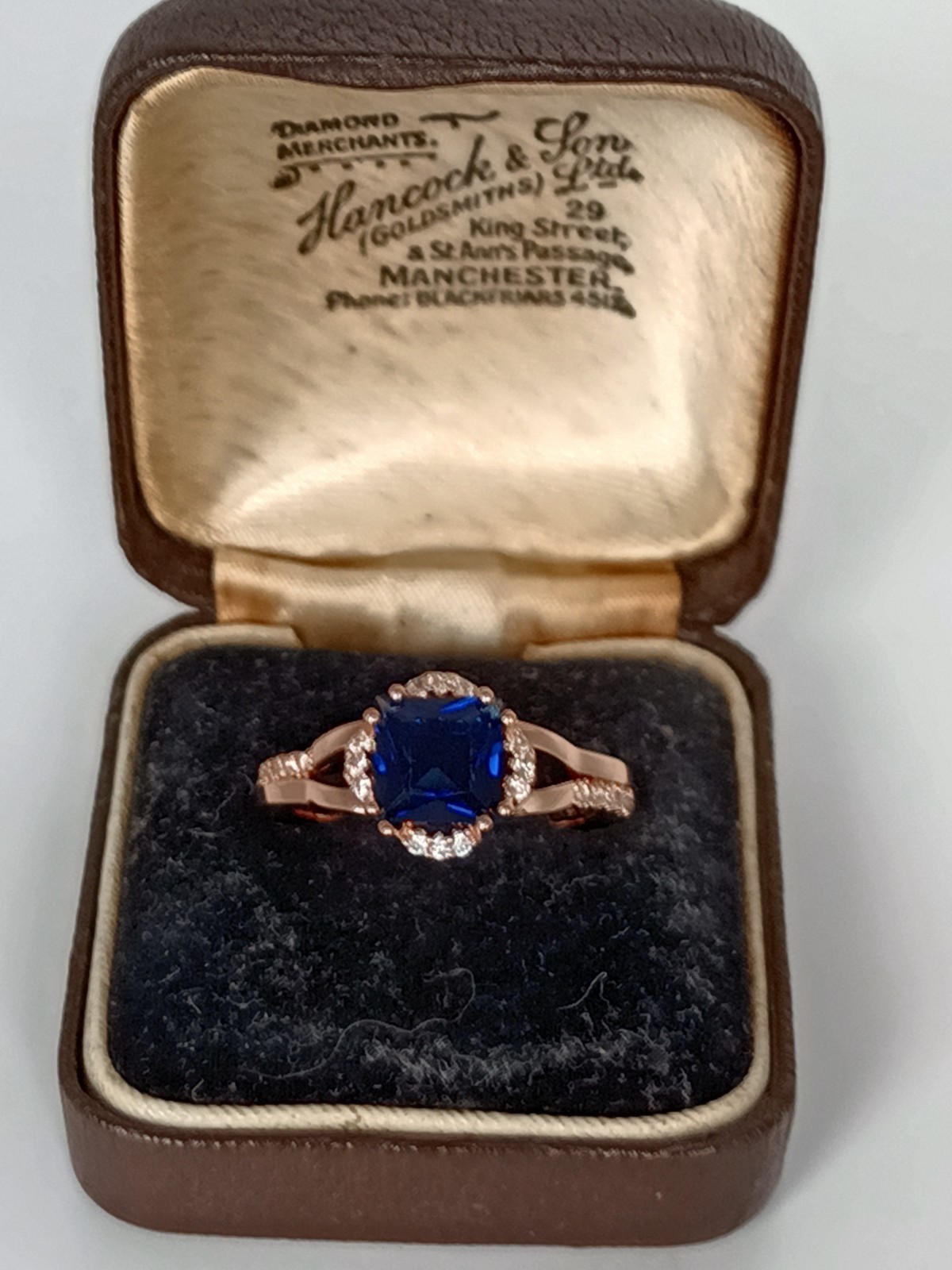 Vintage 1990-s 14 Ct Rolled Gold Sapphire Ring Size UK N US 6 3/4 – Hallmarked!