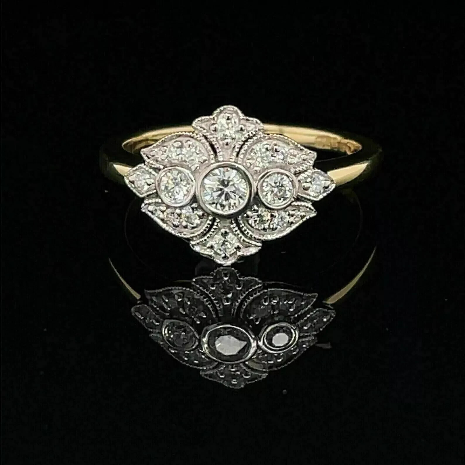 Art Deco Vintage Style Round Lab Created Diamond 925 Silver Women’s Wedding Ring
