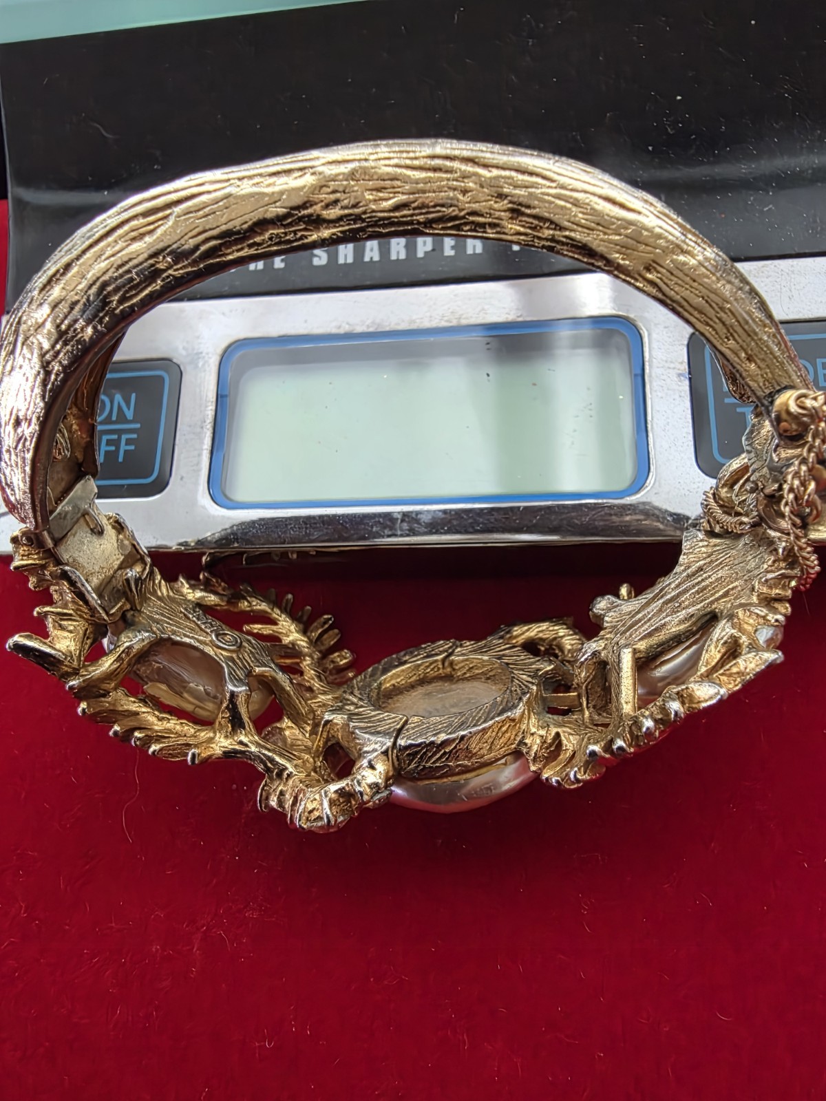 SIGNED HAR Dragon Tooth Fx Pearl AB Rhinestone Brooch. Bracelet. Earrings Set!