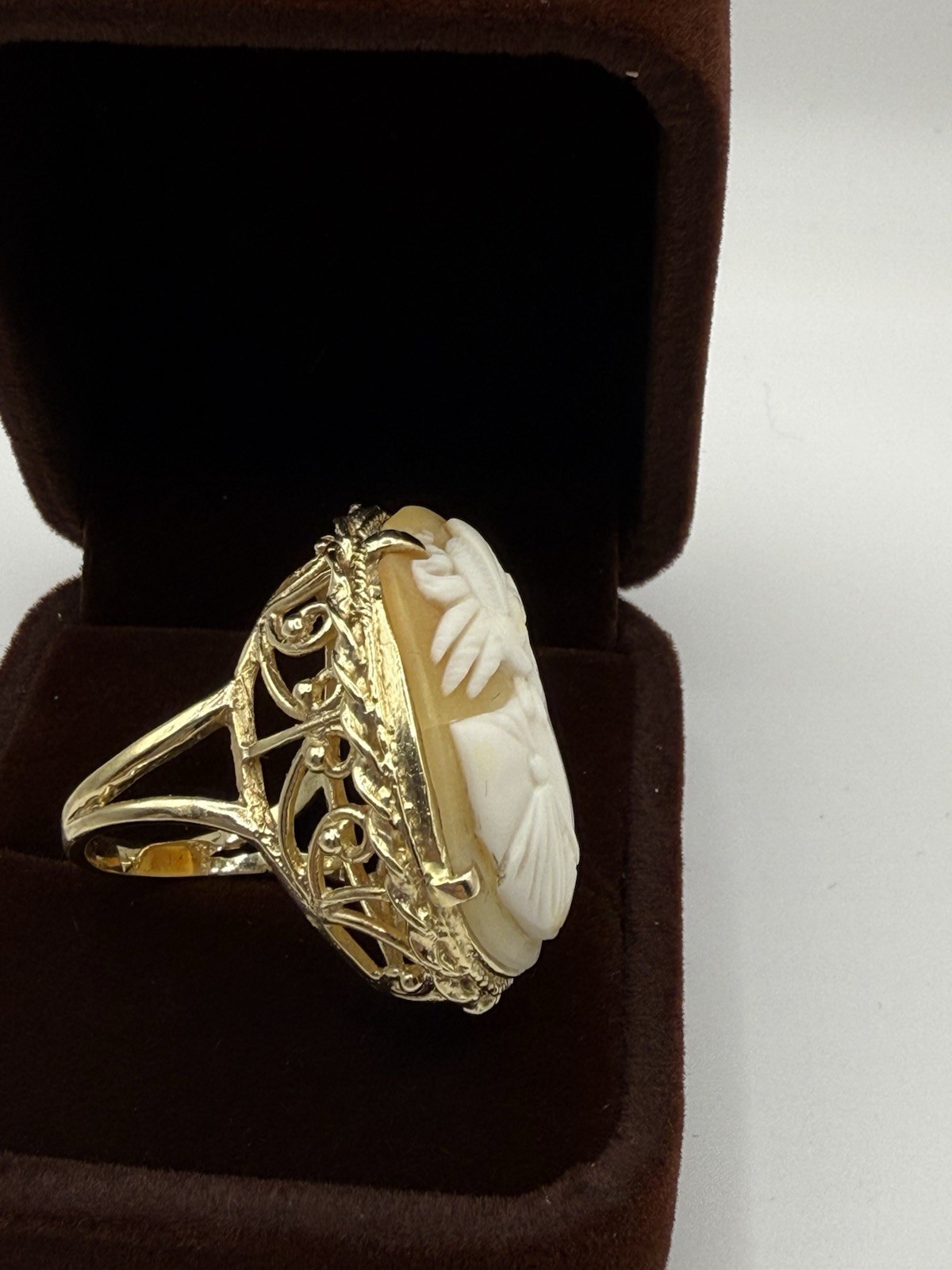 14K Gold Large Cameo Ring Classical Profile Antique c. Late 19th Century ~ 12.3g