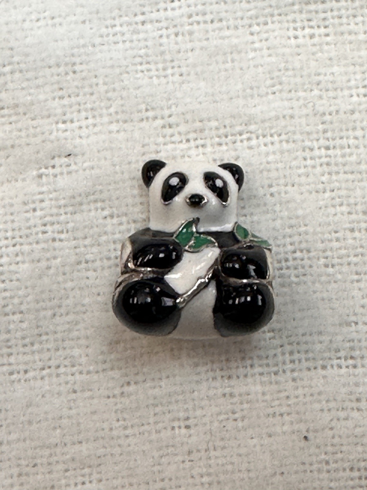 Sterling Silver & Enamel Panda Bear Charm