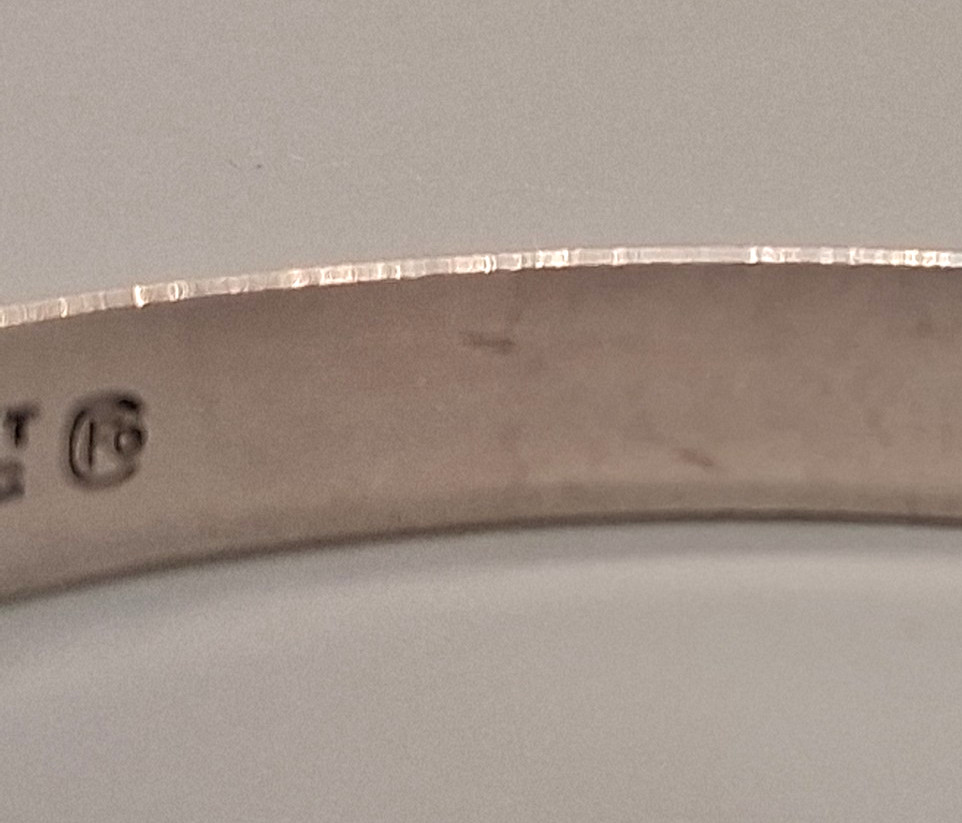 DANECRAFT FELCH Vintage ART DECO Geometric Shapes Sterling Silver BANGLE 13.5g