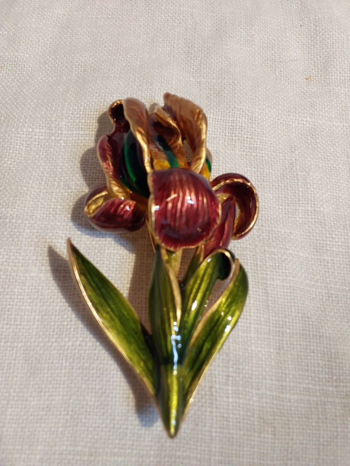 Vintage ~ MFA Signed IRIS Enamel Brooch Pin~ Museum Fine Arts Boston Purple