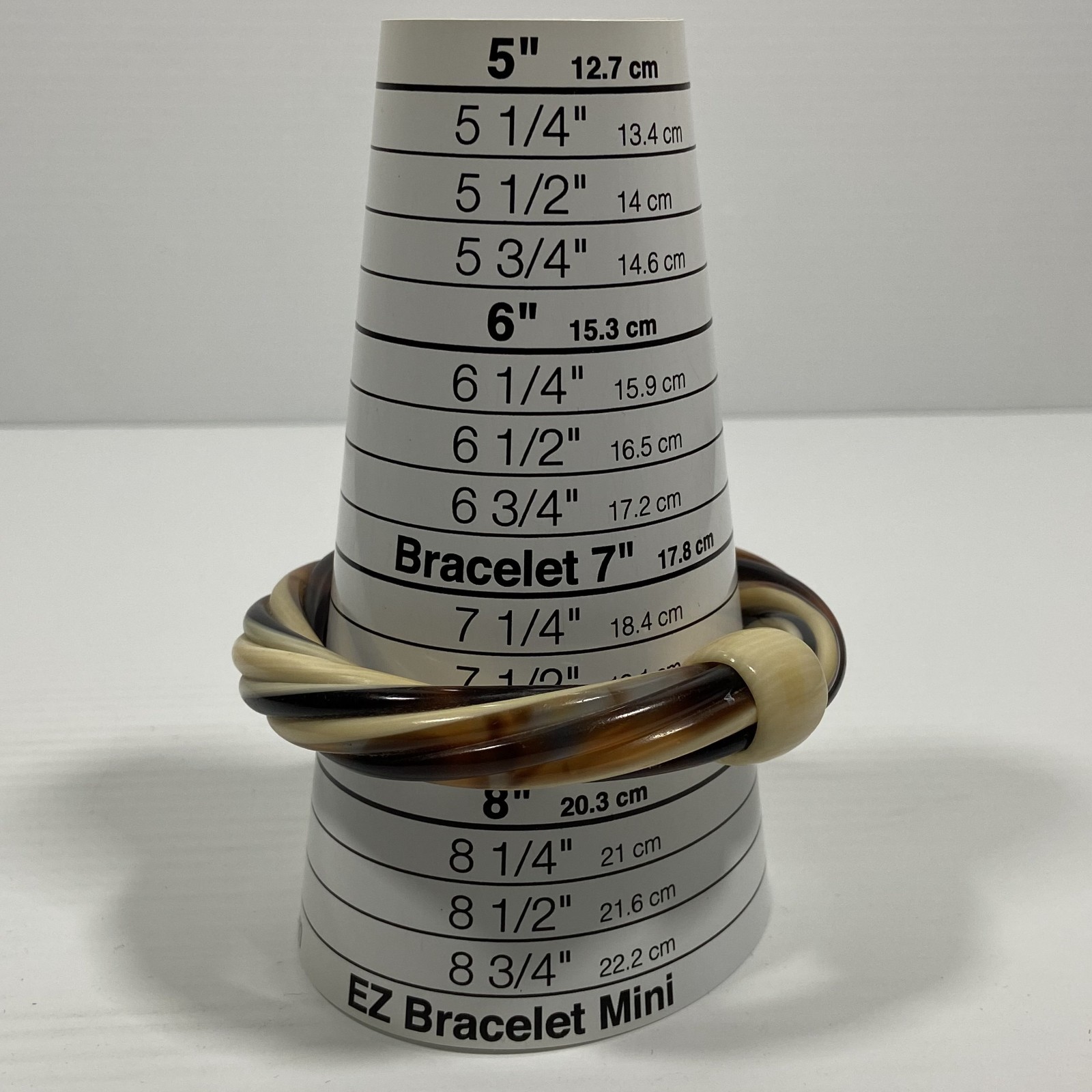 Lea Stein Paris Brown Cream Black Twisted Knot Plastic Acetate Cellulose Bangle