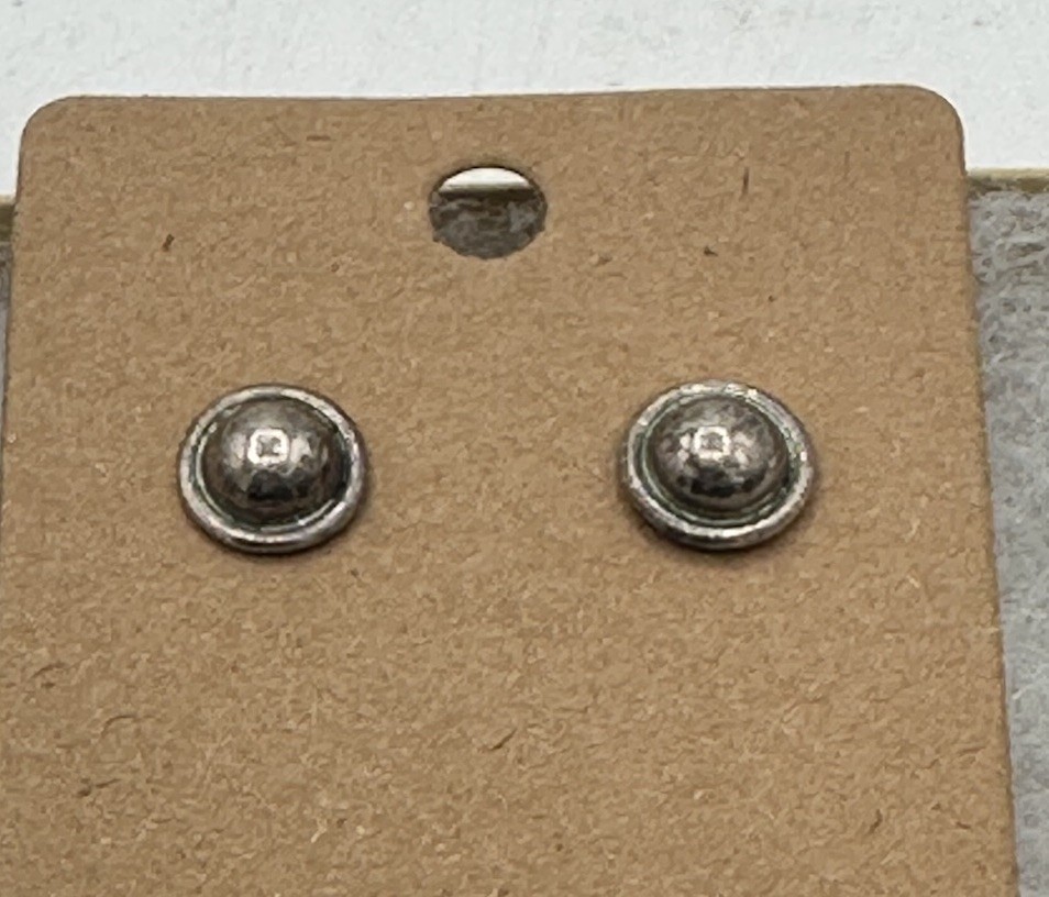 Vintage Sterling Stud Post Round Earrings About 6mm Backs 925 Also