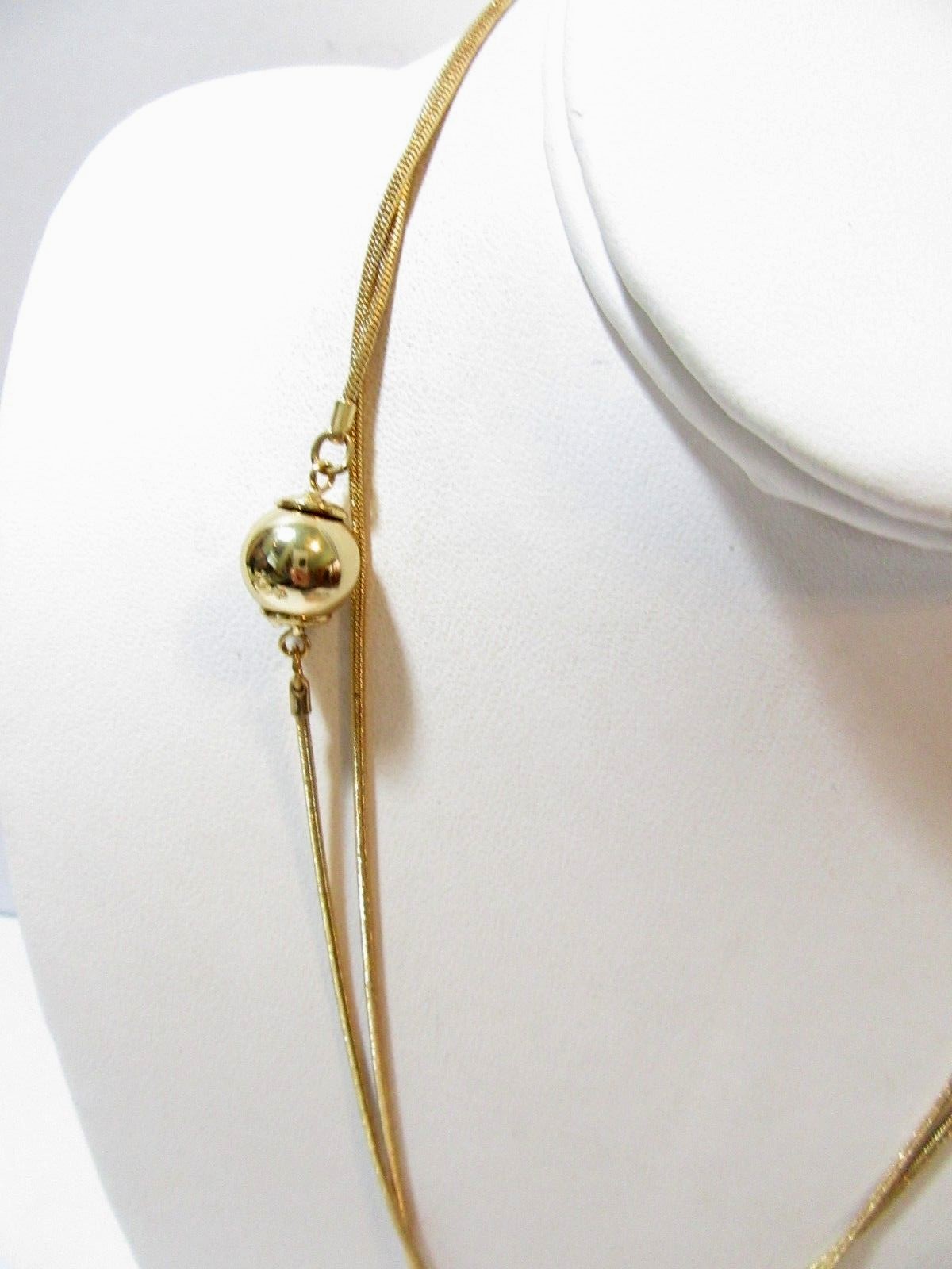 SNAKE CHAIN SHINY WITH ‘BB’ BALL DESIGN LONG CHAIN WEAR ALONE STACK NECKLACE
