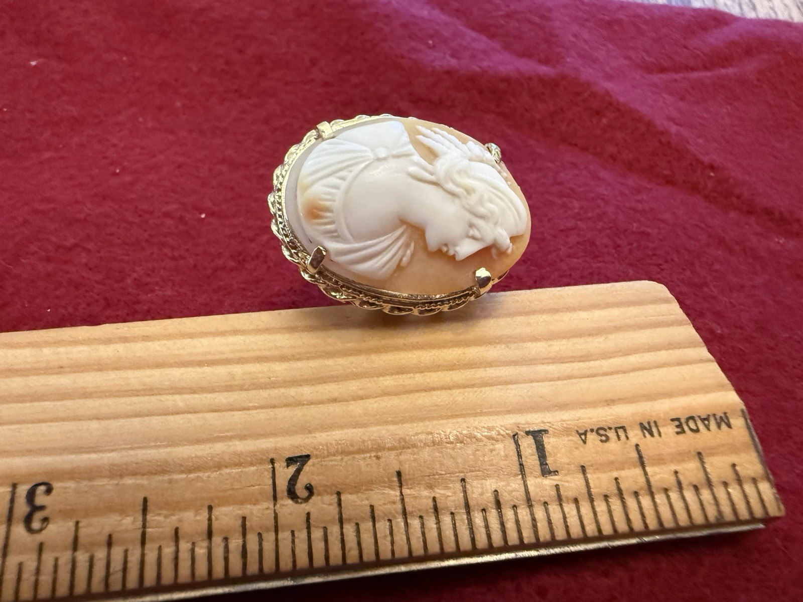 14K Gold Large Cameo Ring Classical Profile Antique c. Late 19th Century ~ 12.3g
