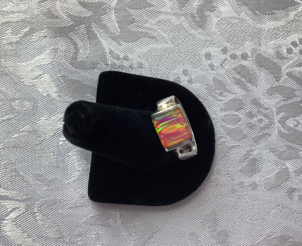 **ESTATE*VINTAGE*MEN’S**FIRE*OPAL*STERLING*SILVER*RING*SIZE*13*EXQUISITE*COLORS*