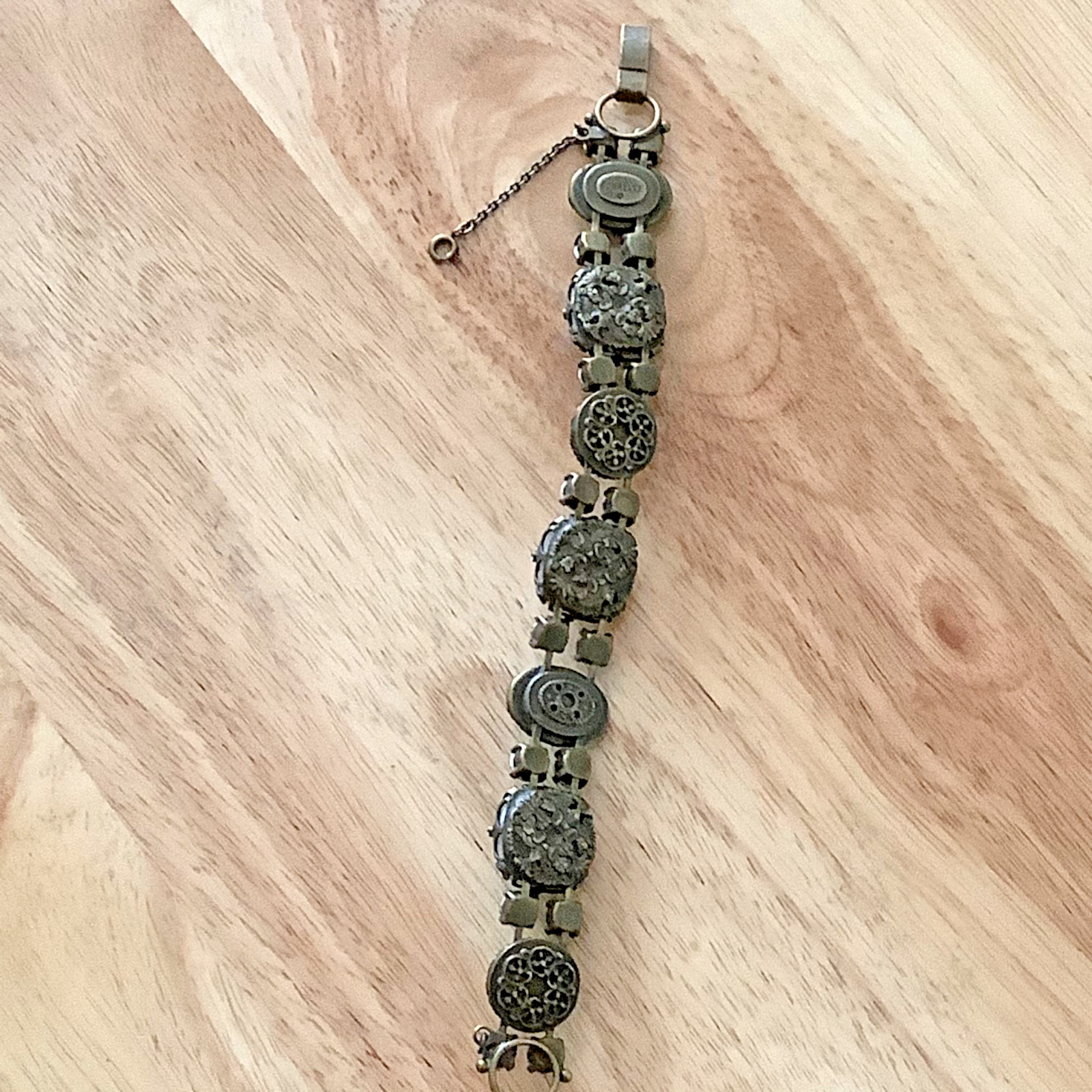 Vtg Sorrelli Wide Bracelet In Happy Birthday Color ~ MISSING 2 STONES
