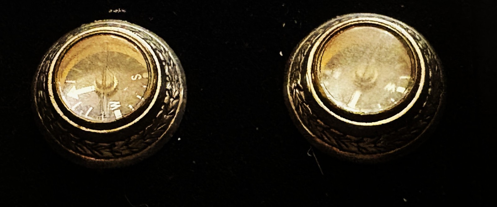 vintage Guglielmo Cini Sterling earrings clip on COMPASS yes they are compesses