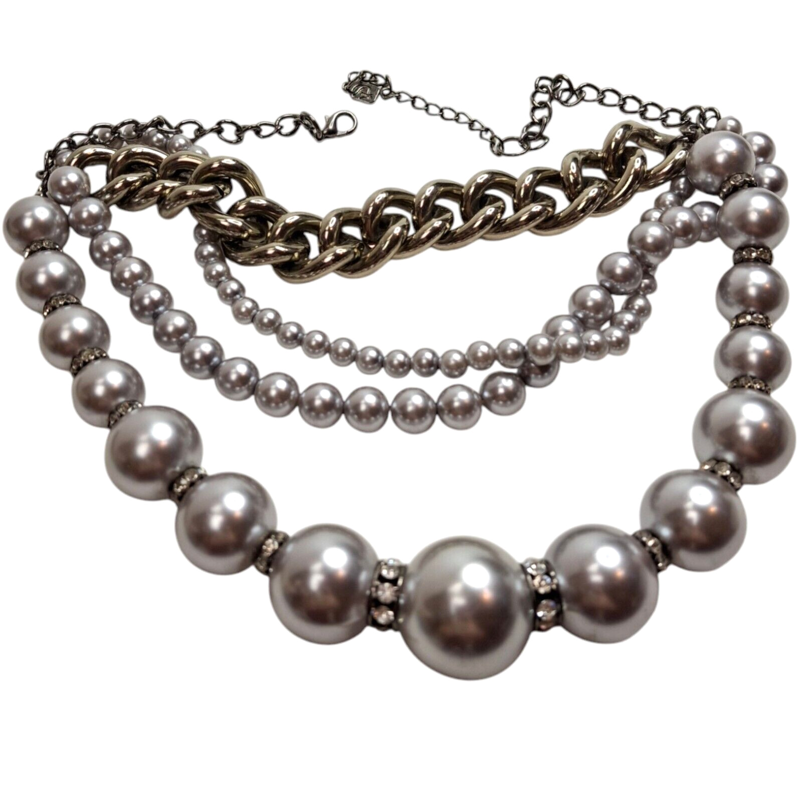 Vintage You And I Necklace Multi Strand Beads Mod Chunky Statement Signed retro
