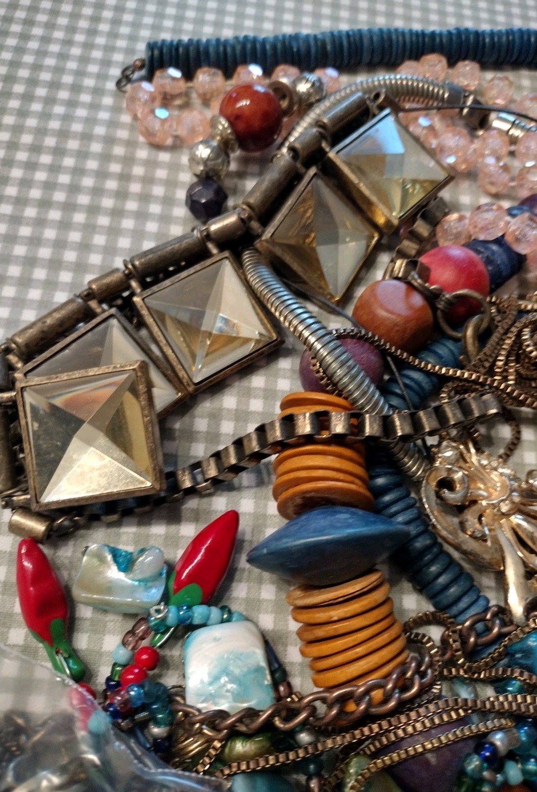 Vintage To Now Tangled Costume Jewelry Lot Mixed Gold Silver Tone Unsearched 2LB