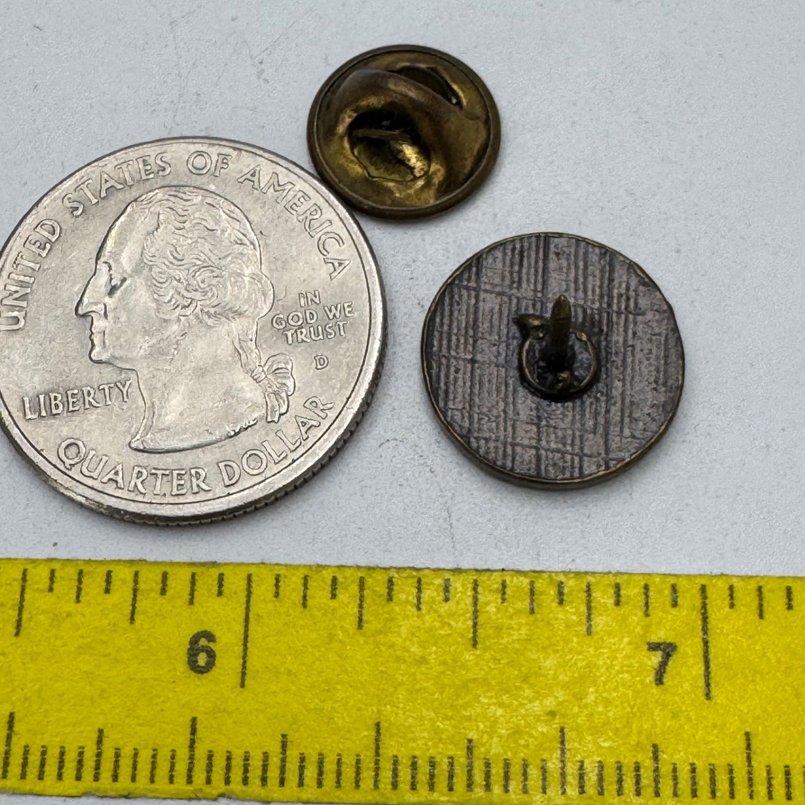 Vintage Compass Face Lapel Pin Navigation North South East West Round Brass Look
