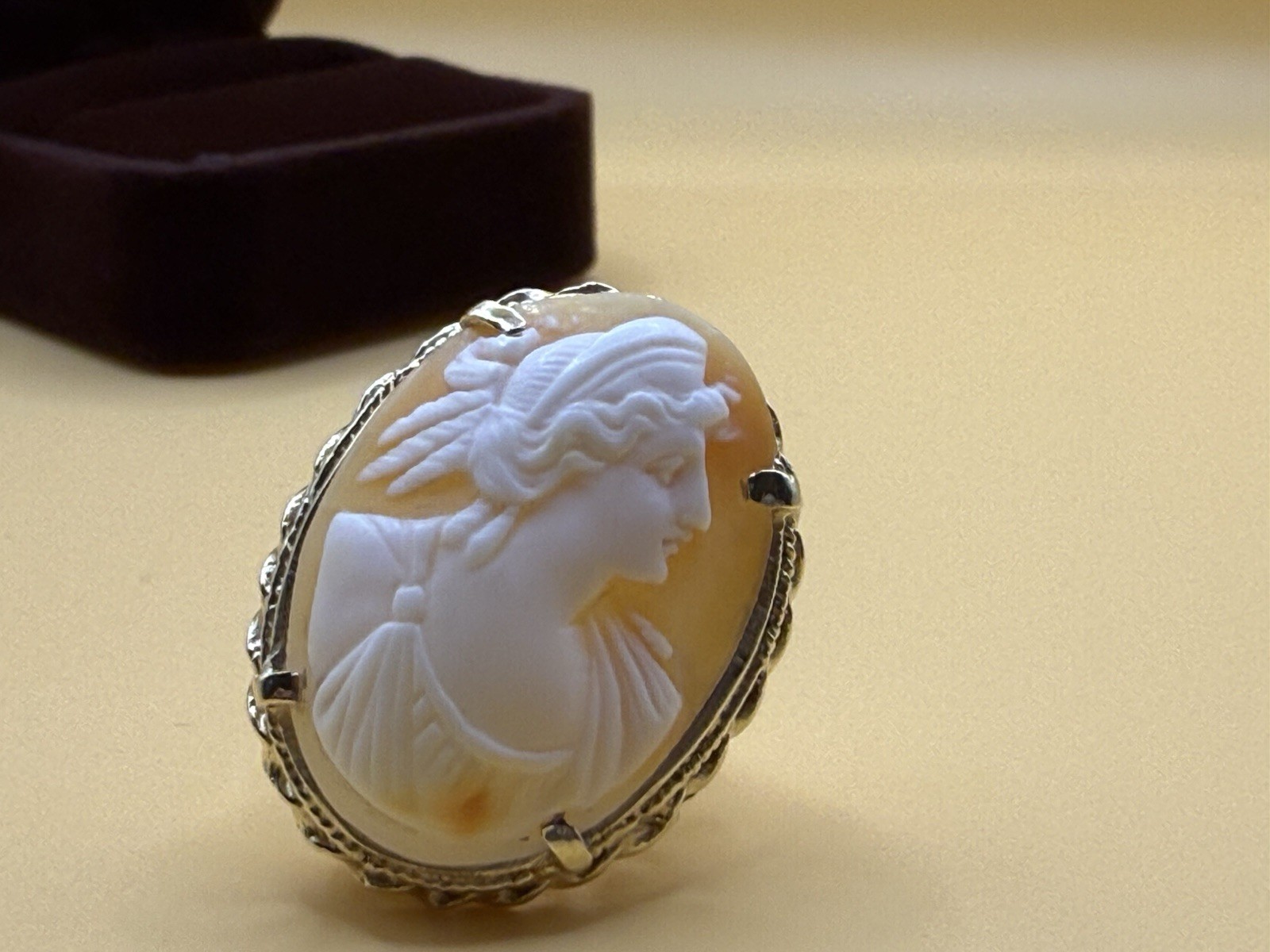 14K Gold Large Cameo Ring Classical Profile Antique c. Late 19th Century ~ 12.3g