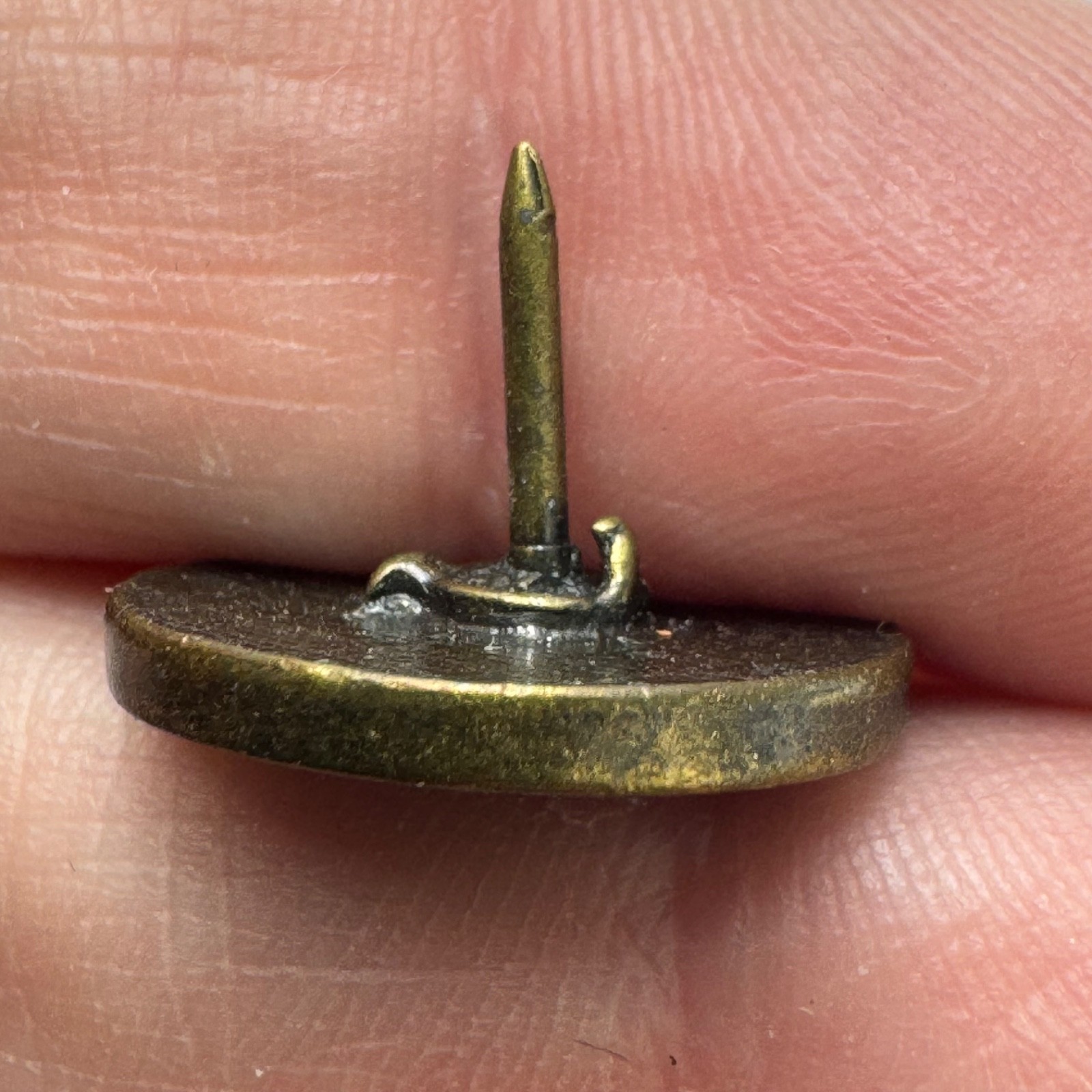 Vintage Compass Face Lapel Pin Navigation North South East West Round Brass Look