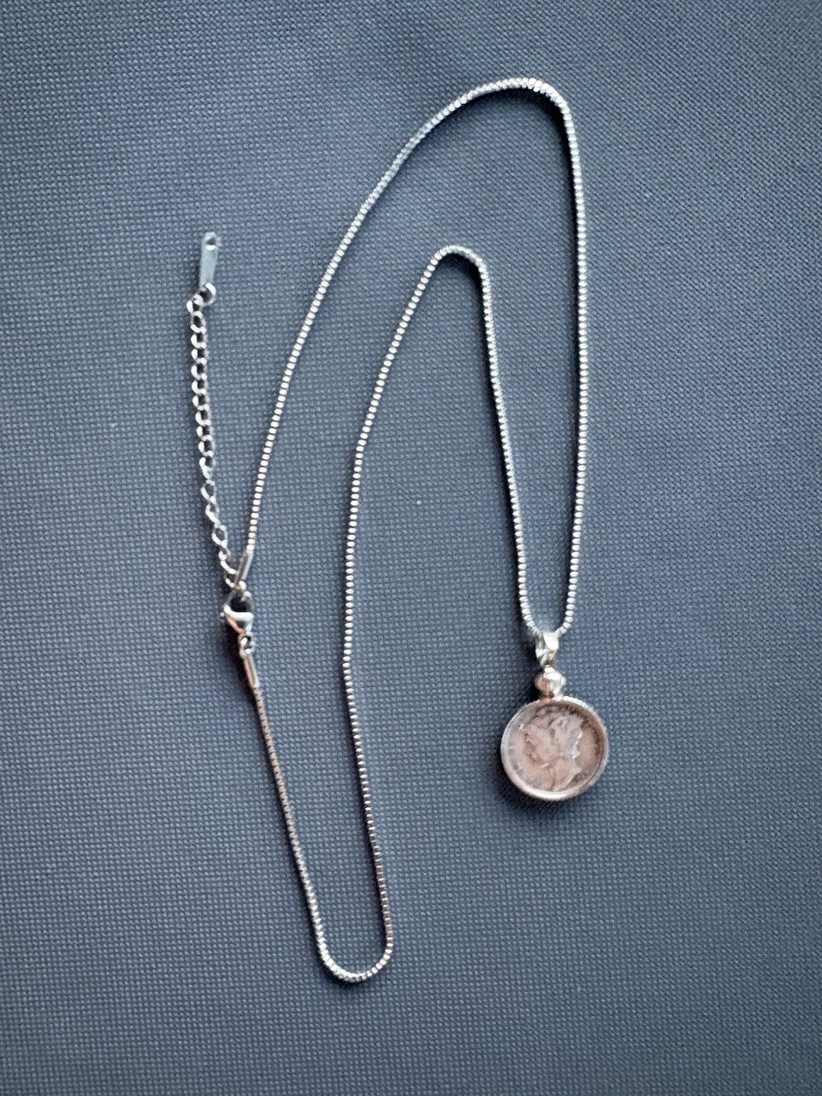 Authentic Mercury Dime Necklace • Authentic Silver Coin • 20in Stainless Steel