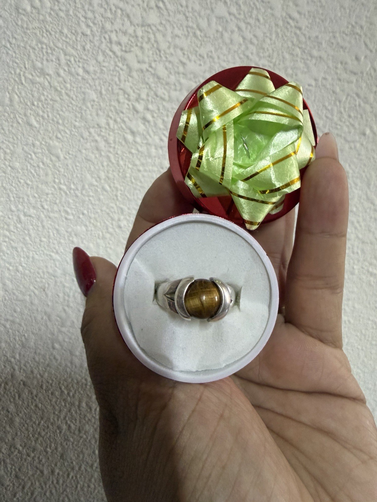 Vintage 925 Mexican Silver Tiger’s Eye Ring – Size 10