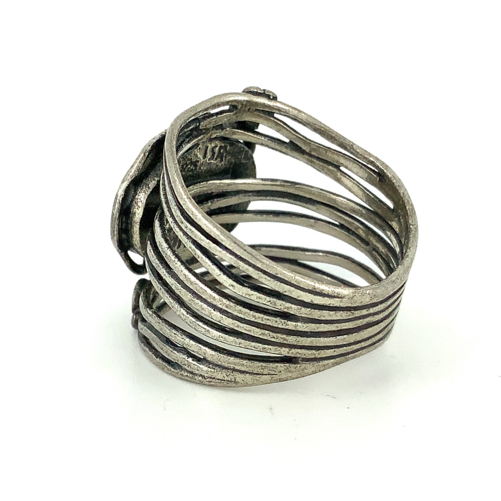 Didae Vintage White Jade, Sterling Silver Ring Sz. 8.25