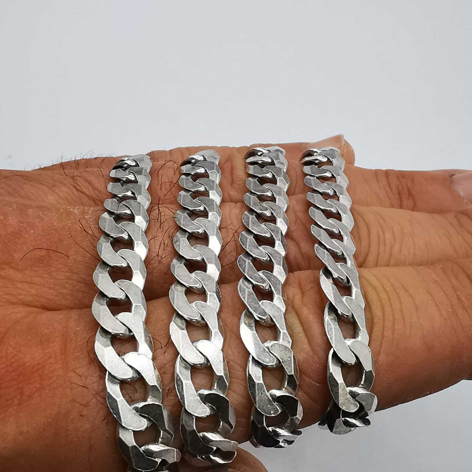 Vintage 925 Sterling Silver 23.6″ Curb Chain Necklace 38.06g Unisex Adult Gift
