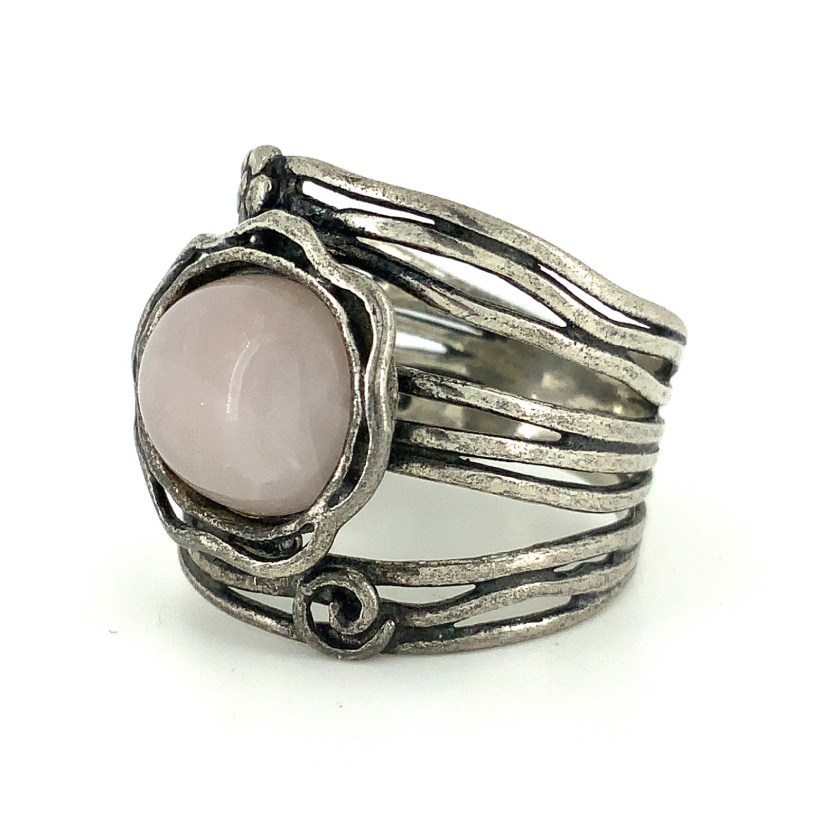 Didae Vintage White Jade, Sterling Silver Ring Sz. 8.25