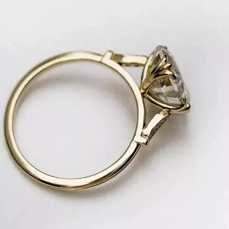 Art Deco Style 3.5Ct Asscher Cut Lab Created Diamond 14K Gold FN Engagement Ring